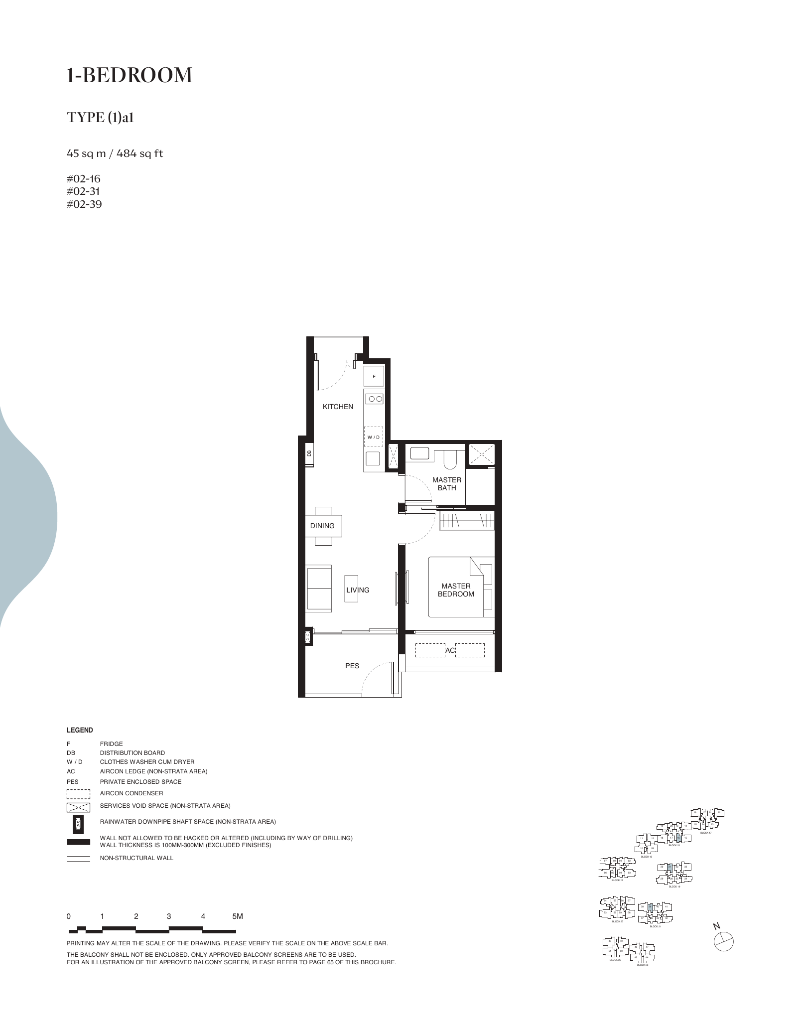 1-Bedroom floor plan